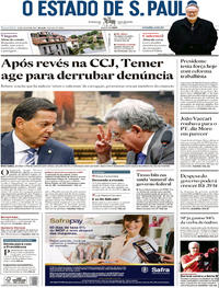Capa do jornal Estadão 11/07/2017