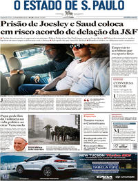 Capa do jornal Estadão 11/09/2017