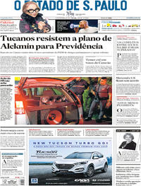 Capa do jornal Estadão 11/12/2017
