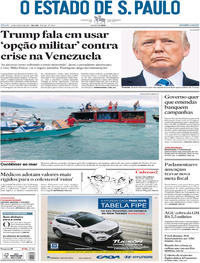 Capa do jornal Estadão 12/08/2017