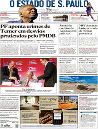 Capa do jornal Estadão 12/09/2017