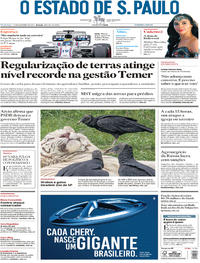 Capa do jornal Estadão 12/11/2017
