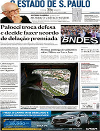 Capa do jornal Estadão 13/05/2017