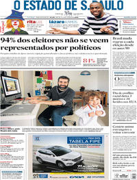 Capa do jornal Estadão 13/08/2017