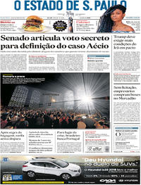 Capa do jornal Estadão 13/10/2017