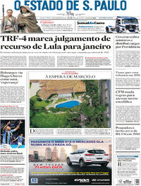 Capa do jornal Estadão 13/12/2017