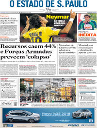 Capa do jornal Estadão 14/08/2017