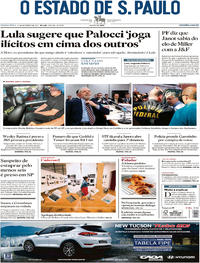 Capa do jornal Estadão 14/09/2017