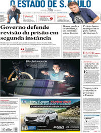 Capa do jornal Estadão 14/10/2017