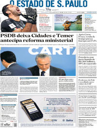 Capa do jornal Estadão 14/11/2017