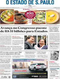 Capa do jornal Estadão 14/12/2017