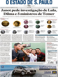 Capa do jornal Estadão 15/03/2017