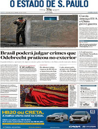 Capa do jornal Estadão 15/04/2017