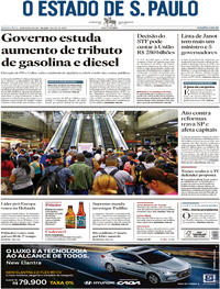 Capa do jornal Estadão 16/03/2017