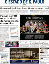 Capa do jornal Estadão 16/05/2017