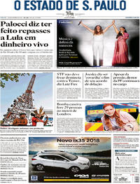 Capa do jornal Estadão 16/09/2017