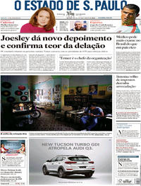 Capa do jornal Estadão 17/06/2017