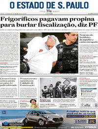 Capa do jornal Estadão 18/03/2017