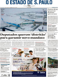 Capa do jornal Estadão 18/07/2017