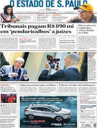 Capa do jornal Estadão 18/12/2017