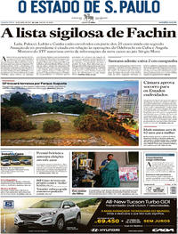 Capa do jornal Estadão 19/04/2017