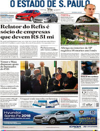 Capa do jornal Estadão 19/07/2017