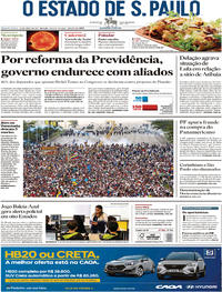 Capa do jornal Estadão 20/04/2017