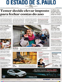 Capa do jornal Estadão 20/07/2017