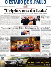 Capa do jornal Estadão 21/04/2017
