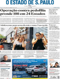 Capa do jornal Estadão 21/10/2017