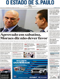 Capa do jornal Estadão 22/02/2017