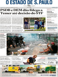 Capa do jornal Estadão 22/05/2017