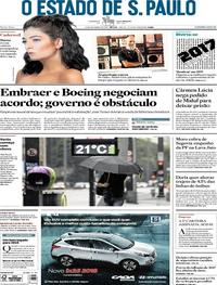 Capa do jornal Estadão 22/12/2017