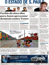 Capa do jornal Estadão 23/06/2017