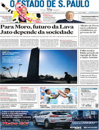 Capa do jornal Estadão 23/10/2017