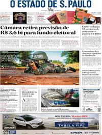 Capa do jornal Estadão 24/08/2017