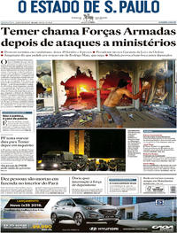 Capa do jornal Estadão 25/05/2017