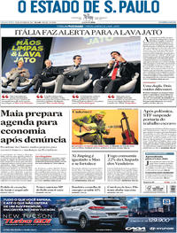 Capa do jornal Estadão 25/10/2017