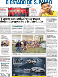 Capa do jornal Estadão 25/11/2017