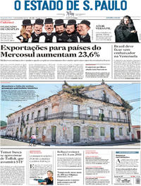 Capa do jornal Estadão 25/12/2017
