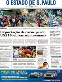 Capa do jornal Estadão 26/03/2017