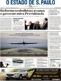 Capa do jornal Estadão 26/04/2017