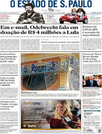 Capa do jornal Estadão 26/09/2017