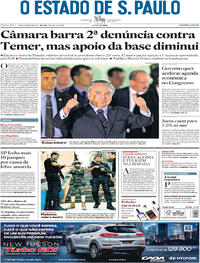 Capa do jornal Estadão 26/10/2017