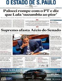 Capa do jornal Estadão 27/09/2017