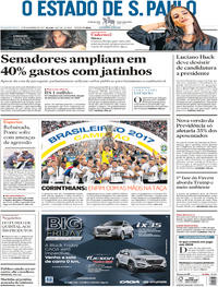 Capa do jornal Estadão 27/11/2017