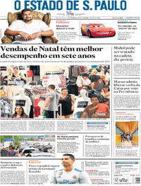 Capa do jornal Estadão 27/12/2017
