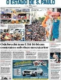 Capa do jornal Estadão 28/02/2017
