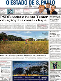 Capa do jornal Estadão 28/03/2017