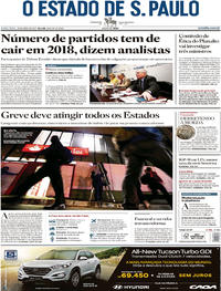 Capa do jornal Estadão 28/04/2017
